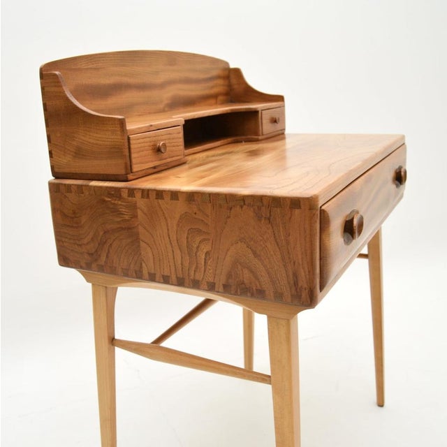 Vintage Writing Desk in Elm from Ercol, 1960 For Sale - Image 11 of 12