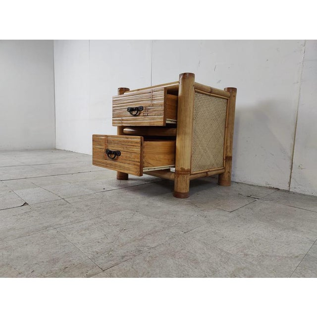 Bamboo Bedside Cabinet, 1970s For Sale - Image 15 of 18