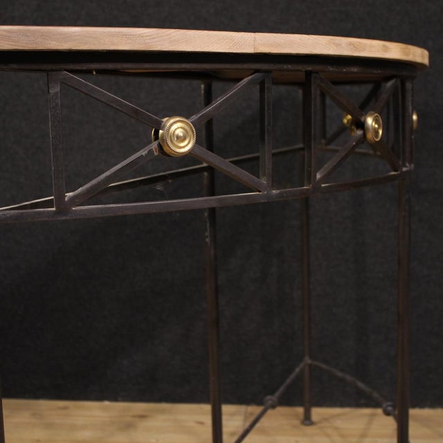 Tan 20th Century French Half-Moon Console, 1960s For Sale - Image 8 of 12