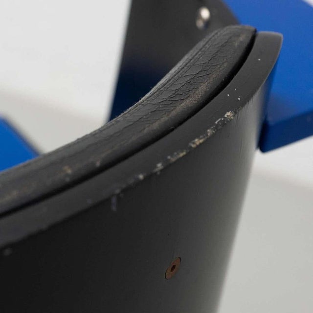 Bauhaus D61 Black and Blue Chair by El Lissitzky for Tecta, 1970s For Sale - Image 18 of 18