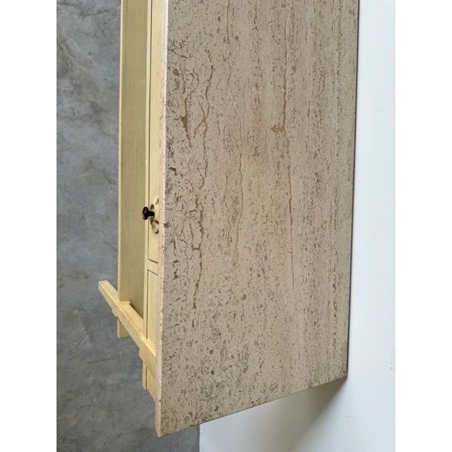 Italian Vintage Two- Tier Console Hall Sofa Table With Travertine Marble Top For Sale - Image 11 of 12