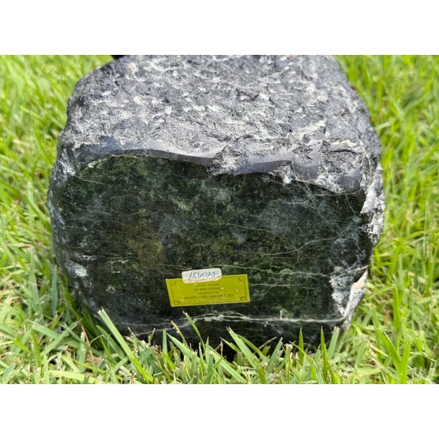 Black Vintage Maitland-Smith Sculptural Horn Candleholder With Stone Base For Sale - Image 8 of 10