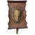 Vintage Bronze Shield on Rustic Leather Scroll Wall Hanging For Sale