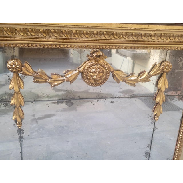 Louis XVI Style Mirror in Carved Wood, 1890s For Sale - Image 10 of 11