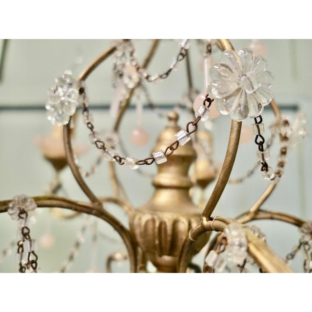 Vintage Art Deco Pink Venetian Chandelier, 1920 For Sale - Image 3 of 7