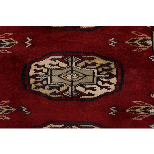 Rustic Bokhara Red/Gray Hand Knotted Wool Rug For Sale In New York - Image 6 of 9