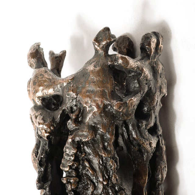 Mid-Century Original Bronze Sculpture, Figures in Hora Dance Signed Chaim Gross For Sale - Image 11 of 13