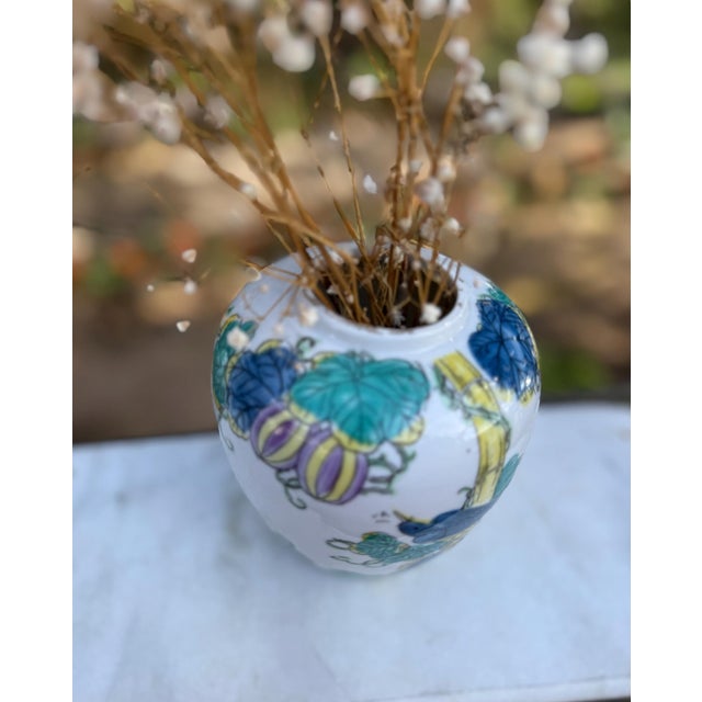 Vintage Kutani Ceramic Vase For Sale - Image 9 of 9