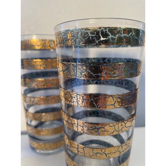 Culver Ltd. 1960's Culver "Regiment" Green and Gold Highball Glasses - a Set of 4 For Sale - Image 4 of 9