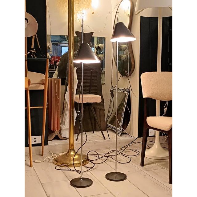 Metal Monachella Chromed Floor Lamp by Luigi Caccia Dominioni for Azucena, Italy, 1990s For Sale - Image 7 of 8