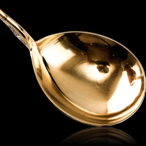 Silver Large Antique Russian Silver Niello Spoon, Moscow, 1848 For Sale - Image 8 of 18