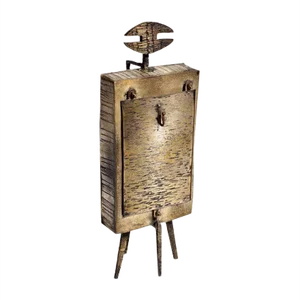 Table Clock with Metal Figure by Lorenzo Burchiellaro, 1960s