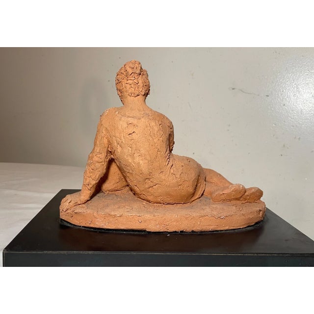 Orange Vintage Handmade Mother and Baby Terracotta Pottery Sculpture Statue Art Figural For Sale - Image 8 of 13