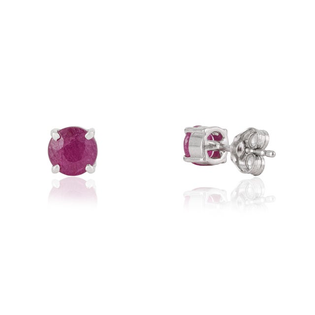 Regal 17.45 Ct Green Onyx Necklace & 1.58 Ct Round Ruby Stud Earrings Jewelry Suite 3 Pieces For Sale - Image 11 of 16