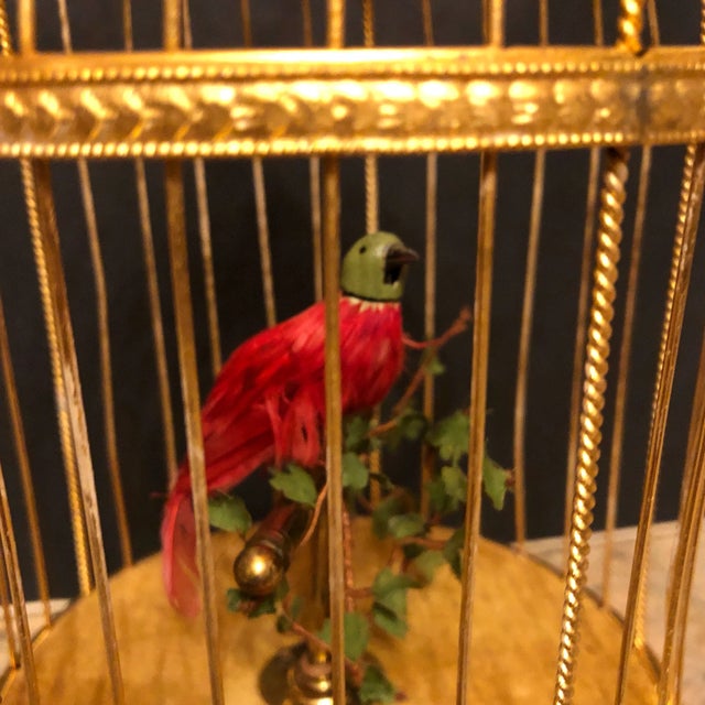 French Gilt Caged Bontems Bird Automaton For Sale - Image 3 of 8