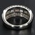 Mid 20th Century Vintage Platinum Three-Row Band With Round & Baguette Diamonds - Size 4.5 For Sale - Image 5 of 9