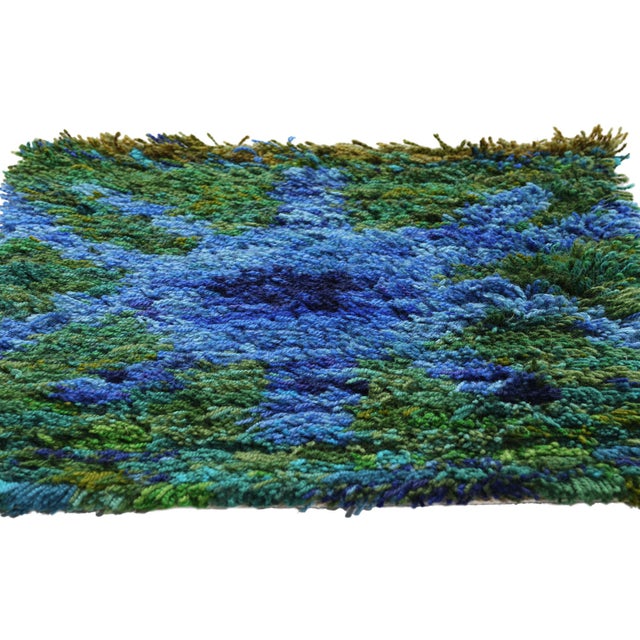Mid-Century Modern Vintage Swedish Rya Rug, 01'07 X 01'09 For Sale - Image 3 of 10