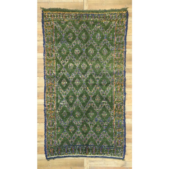 Vintage Beni M'Guild Green Moroccan Rug - 06'00 x 10'10 For Sale In Dallas - Image 6 of 7