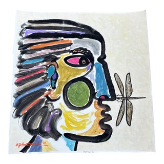 Contemporary Original Ej Hartmann Abstract Expressionist Portrait Painting For Sale
