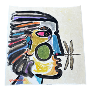 Contemporary Original Ej Hartmann Abstract Expressionist Portrait Painting