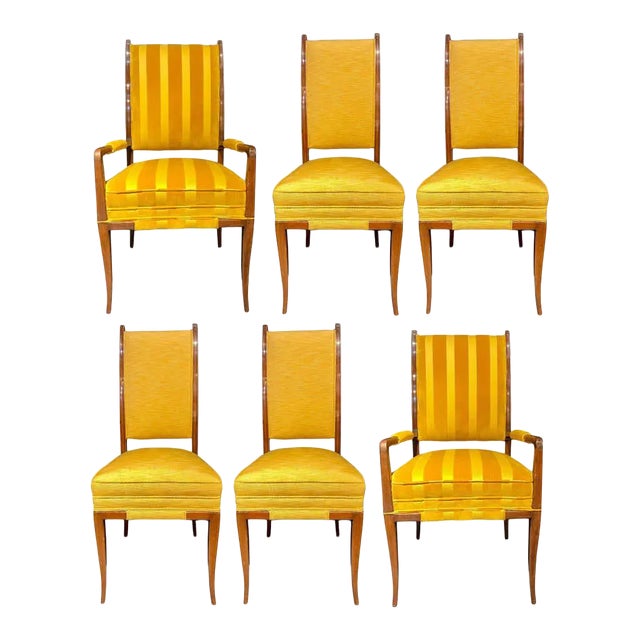 Mid-Century Modern Six Tommi Parzinger Dining Chairs, Originals For Sale