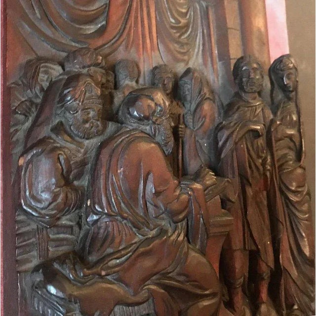 17th Century Antique Early Baroque Flemish Wood Carved Religious Figural Group Sculpture For Sale - Image 4 of 13