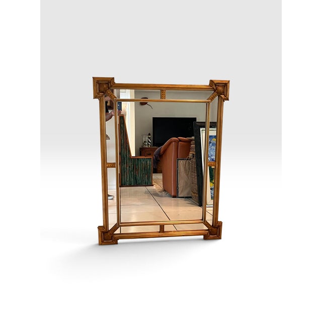 Elegant vintage Carvers’ Guild “Quatrain With Shells” wall mirror, model 1075, featuring an architectural open-frame...