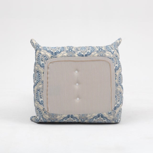 Togo Fireside Chair and Ottoman in Azure Paisley Jacquard Vintage Ligne Roset For Sale - Image 15 of 15