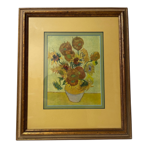 Mid-20th Century Lithograph Framed Print, Vincent Van Gogh’s “Sunflowers”
