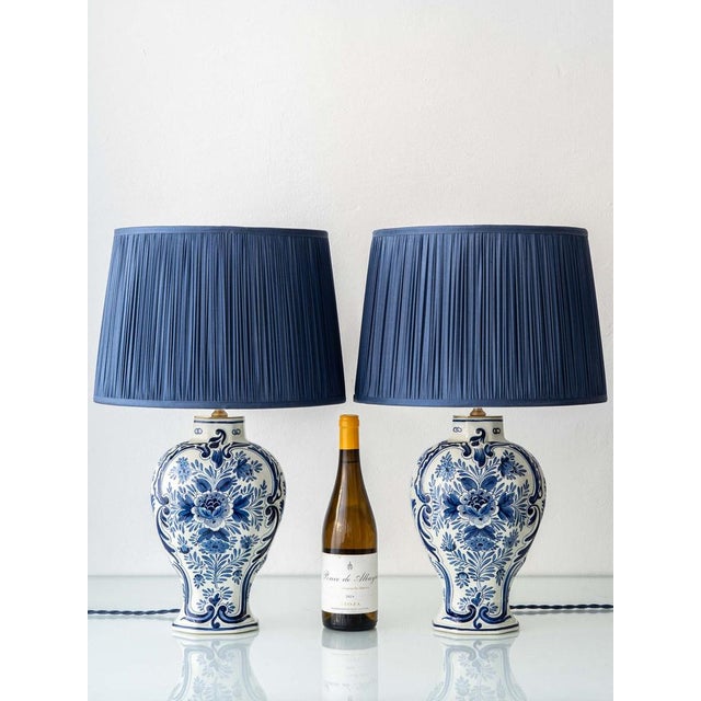 Royal Delft Blue and White Table Lamps, 1905, Set of 2 For Sale - Image 3 of 17