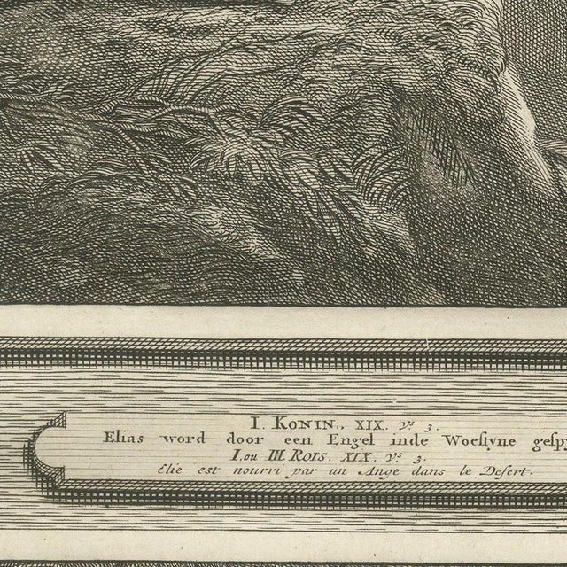 Pieter Mortier, Elijah Prays for Rain and Elijah Fed by an Angel, Pieter 1700, Engraving For Sale - Image 6 of 12