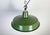 Metal Industrial Green Enamel Factory Pendant Lamp, 1960s For Sale - Image 7 of 17