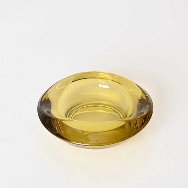 Flavio Poli Amber Yellow Murano Sommerso Glass Bowl by Flavio Poli, 1970s For Sale - Image 4 of 13