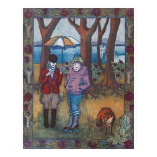 'Surreal Landscape, Preparing for the Hunt' by Roberta Loach, 1980, Performers With a Horse and Fox For Sale