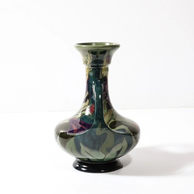 Ceramic Art Nouveau Hand-Painted Ceramic Vase Signed Gouda For Sale - Image 7 of 12
