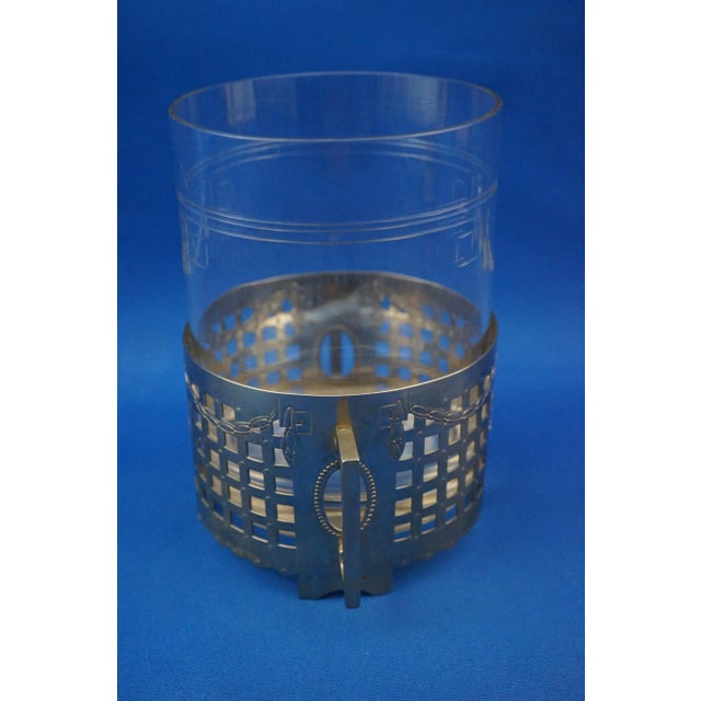 Glass 20th-Century Art Deco Crystal Vase with Silver-Plated Metal Stand attributed to Josef Franz Maria Hoffmann for the Wiener Werkstätte, Austria, 1920s For Sale - Image 7 of 18