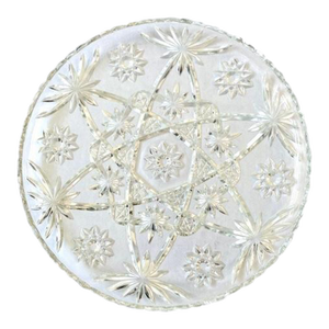 Star of David Cut Glass Platter by Anchor Hocking Circa 1950s