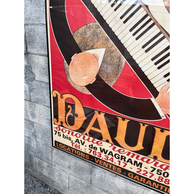 Vintage Art Deco Framed Lithograph Poster "Pianos Daude" by Andre Daude. Circa 1920s For Sale - Image 12 of 15