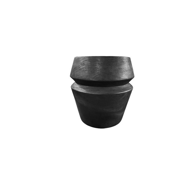 Contemporary Sculptural Mango Wood Side Table, Burnt Finish Modern Organic For Sale - Image 3 of 6