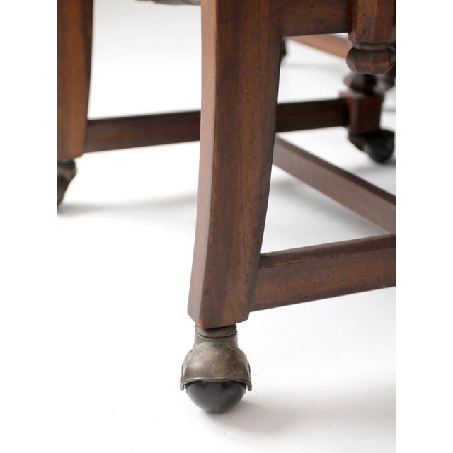 Vintage 1970s Colonial Revival Game Table Set With Four Cane Back Chairs For Sale - Image 11 of 18