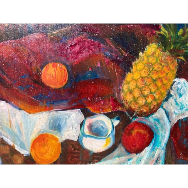 Contemporary Still Life With Fruit (Contemporary Impressionist Oil Painting), Bika Tsaava For Sale - Image 3 of 6