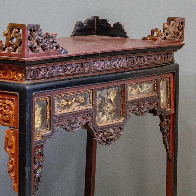 Chinese Antique Parcel Gilt Altar Table For Sale - Image 3 of 15