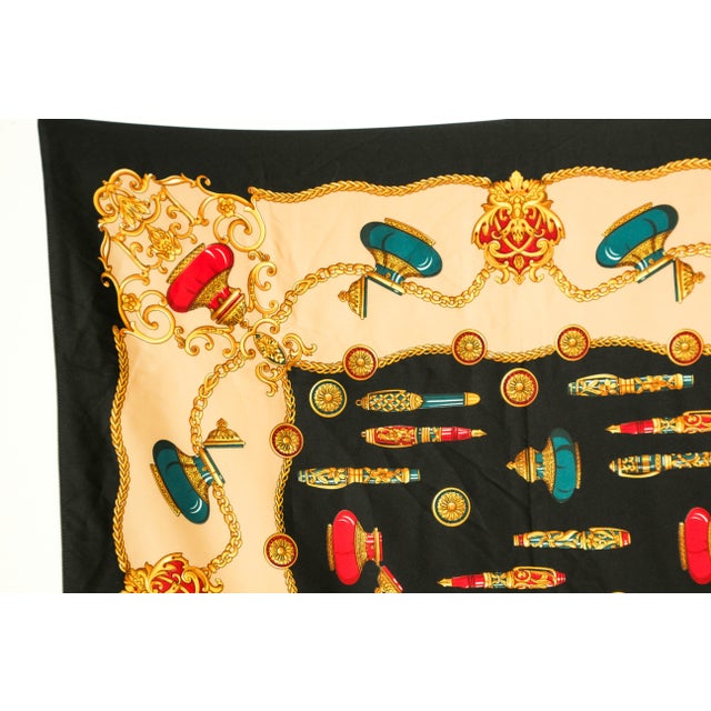 Vintage Italian Scarf Shawl with Luxury Writing Instruments Italy For Sale - Image 9 of 12