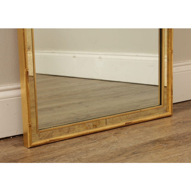 1970s LaBarge Hollywood Regency Gold Faux Bamboo FullLength Mirror