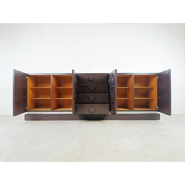 Brutalist Brutalist Graphical Credenza, 1970s For Sale - Image 3 of 12