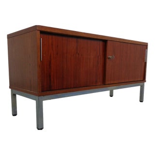 Small Rosewood Office Sideboard with Sliding Doors, Germany, 1960s For Sale