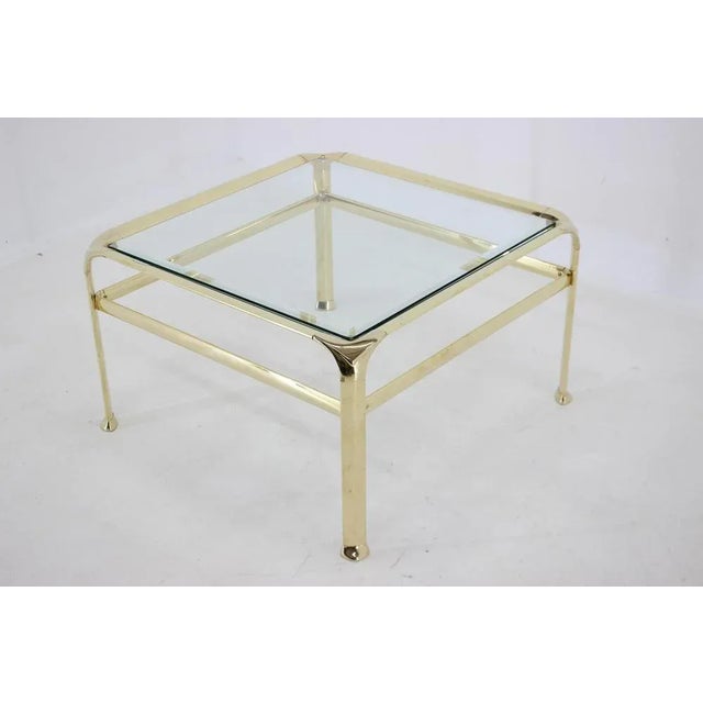 Italian Coffee Table in Brass and Glass by Mauro Lipparini, 1970s For Sale - Image 12 of 13