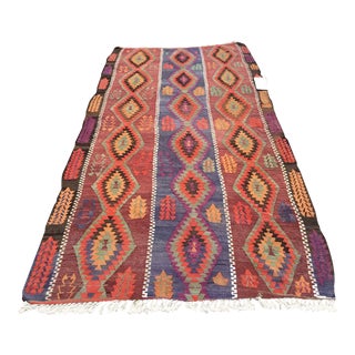 Vintage Turkish Kilim, 60" X 120" For Sale