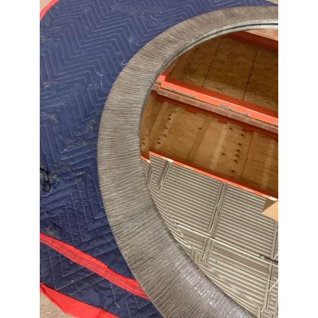 Caracole, Modern Round 41" Mirror. Wooden with white paint pick up in wood grain. Simple and beautiful.