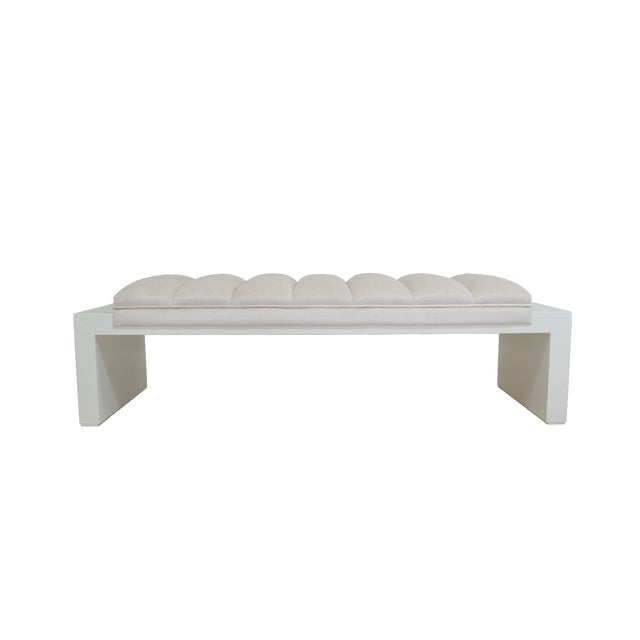 Not Yet Made - Made To Order Aurelia Ivory Upholstered Tufted Bench by Danu Chirinciuc For Sale - Image 5 of 5